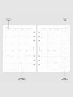 2025 Dated Daily Planner Insert | Monday Start(2025 Dated Daily Planner Insert Monday Start) 26 2025 Dated Daily Planner Insert | Monday Start(2025 Dated Daily Planner Insert Monday Start) -Cloth And Paper Shop 2025 Dated Daily Planner Insert Monday Start A5 Monthlyspread CP 1