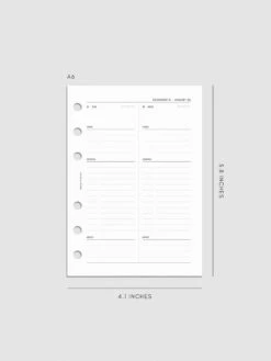 2025 Dated Daily Planner Insert | Monday Start(2025 Dated Daily Planner Insert Monday Start) 35 2025 Dated Daily Planner Insert | Monday Start(2025 Dated Daily Planner Insert Monday Start) -Cloth And Paper Shop 2025 Dated Daily Planner Insert Monday Start A6 CP 1
