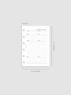 2025 Dated Daily Planner Insert | Monday Start(2025 Dated Daily Planner Insert Monday Start) 34 2025 Dated Daily Planner Insert | Monday Start(2025 Dated Daily Planner Insert Monday Start) -Cloth And Paper Shop 2025 Dated Daily Planner Insert Monday Start Pocket CP 1