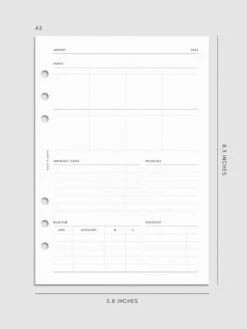 2025 Dated Horizontal Weekly Planner Insert | Monday Start(2025 Dated Horizontal Weekly Planner Insert Monday Start) 28 2025 Dated Horizontal Weekly Planner Insert | Monday Start(2025 Dated Horizontal Weekly Planner Insert Monday Start) -Cloth And Paper Shop 2025 Dated Horizontal Weekly Planner Insert Monday Start A5 Goals and Priorities CP 1