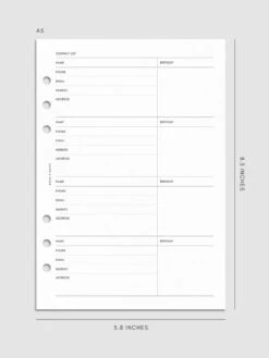 2025 Dated Vertical Weekly Lined Planner Insert | Sunday Start(2025 Dated Vertical Weekly Lined Planner Insert Sunday Start) 27 2025 Dated Vertical Weekly Lined Planner Insert | Sunday Start(2025 Dated Vertical Weekly Lined Planner Insert Sunday Start) -Cloth And Paper Shop 2025 Dated Monthly Planner Insert Sunday Start A5 Contacts CP 1
