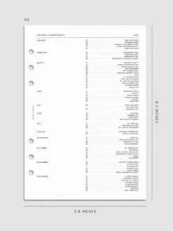 2025 Dated Vertical Weekly Lined Planner Insert | Sunday Start(2025 Dated Vertical Weekly Lined Planner Insert Sunday Start) 26 2025 Dated Vertical Weekly Lined Planner Insert | Sunday Start(2025 Dated Vertical Weekly Lined Planner Insert Sunday Start) -Cloth And Paper Shop 2025 Dated Monthly Planner Insert Sunday Start A5 Holidays CP 1