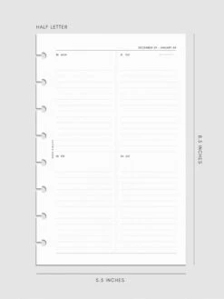 2025 Dated Vertical Weekly Lined Planner Insert | Sunday Start(2025 Dated Vertical Weekly Lined Planner Insert Sunday Start) 37 2025 Dated Vertical Weekly Lined Planner Insert | Sunday Start(2025 Dated Vertical Weekly Lined Planner Insert Sunday Start) -Cloth And Paper Shop 2025 Dated Monthly Planner Insert Sunday Start HL CP 1