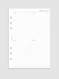 2025 Dated Vertical Weekly Lined Planner Insert | Monday Start(2025 Dated Vertical Weekly Lined Planner Insert Monday Start)