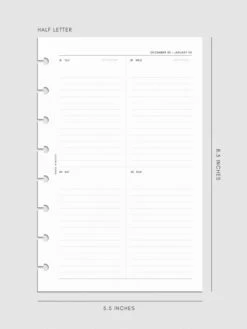 2025 Dated Vertical Weekly Lined Planner Insert | Monday Start(2025 Dated Vertical Weekly Lined Planner Insert Monday Start) 38 2025 Dated Vertical Weekly Lined Planner Insert | Monday Start(2025 Dated Vertical Weekly Lined Planner Insert Monday Start) -Cloth And Paper Shop 2025 Dated Vertical Weekly Lined Planner Insert Monday Start HL CP 1