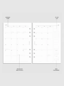 2025 Dated Weekly Schedule Planner Insert | Monday Start(2025 Dated Weekly Schedule Planner Insert Monday Start) 23 2025 Dated Weekly Schedule Planner Insert | Monday Start(2025 Dated Weekly Schedule Planner Insert Monday Start) -Cloth And Paper Shop 2025 Dated Weekly Schedule Planner Insert Monday Start A5 Monthlyspread CP 1