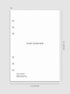 2025 Year Overview Planner Inserts(2025 Year Overview Planner Insert) 15 2025 Year Overview Planner Inserts(2025 Year Overview Planner Insert) -Cloth And Paper Shop 2025 Year Overview Planner Inserts A5 Cover Specs CP 1