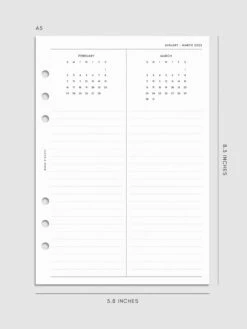 2025 Year Overview Planner Inserts(2025 Year Overview Planner Insert) 24 2025 Year Overview Planner Inserts(2025 Year Overview Planner Insert) -Cloth And Paper Shop 2025 Year Overview Planner Inserts A5 Feb Mar Specs CP 1