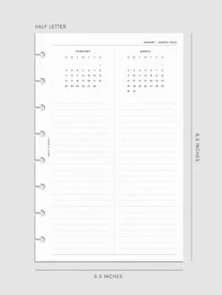 2025 Year Overview Planner Inserts(2025 Year Overview Planner Insert) 22 2025 Year Overview Planner Inserts(2025 Year Overview Planner Insert) -Cloth And Paper Shop 2025 Year Overview Planner Inserts HL Feb Mar Specs CP 1