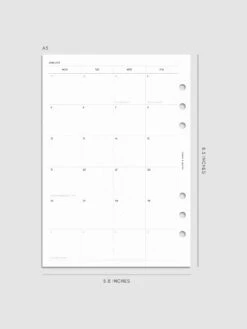 2026 Dated Monthly Planner Inserts | Monday Start(2026 Dated Monthly Planner Inserts Monday Start) 30 2026 Dated Monthly Planner Inserts | Monday Start(2026 Dated Monthly Planner Inserts Monday Start) -Cloth And Paper Shop 2026 dated monthly monday start insert A5 2