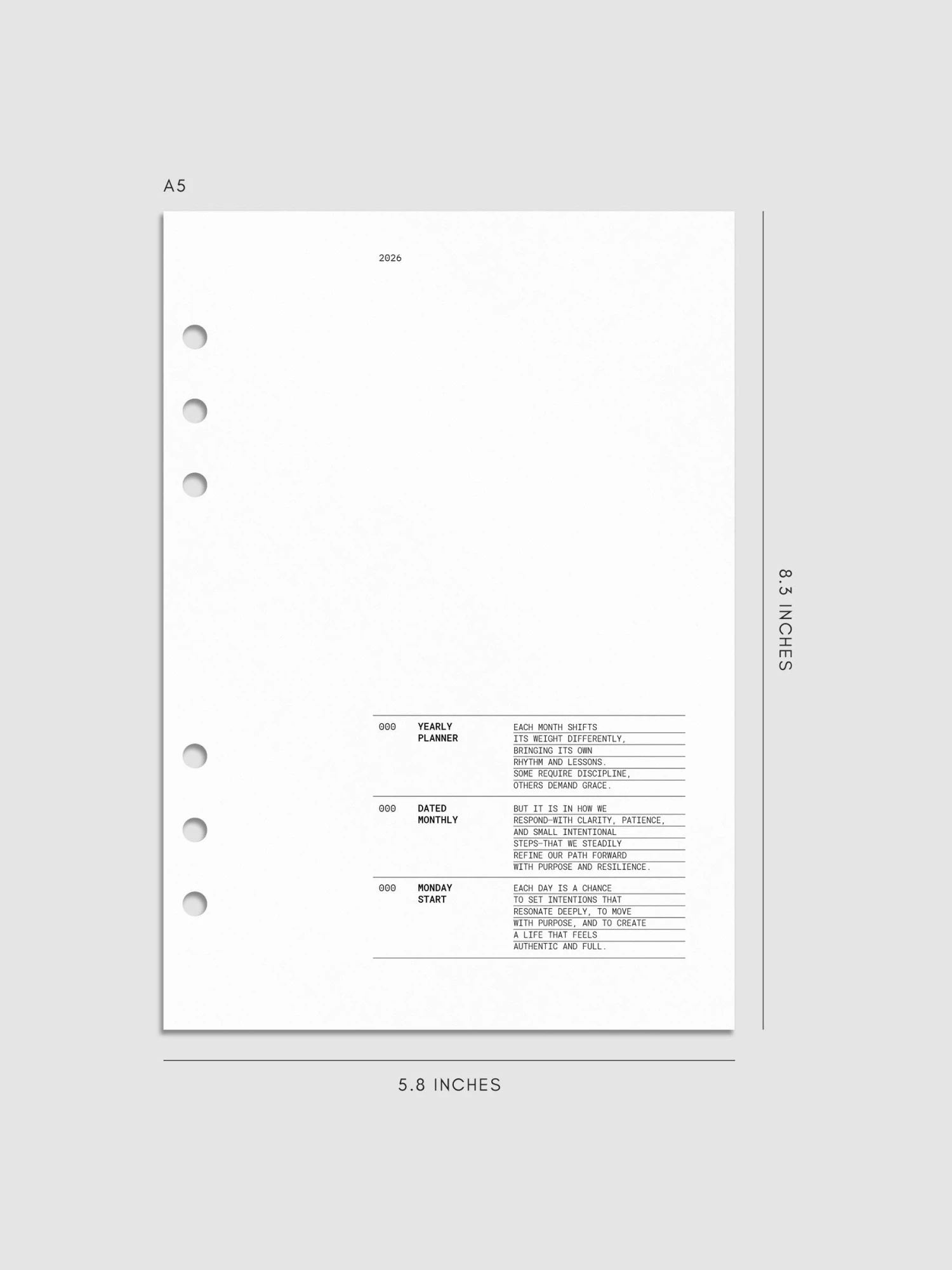 2026 Dated Monthly Planner Inserts | Monday Start(2026 Dated Monthly Planner Inserts Monday Start) 6 2026 Dated Monthly Planner Inserts | Monday Start(2026 Dated Monthly Planner Inserts Monday Start) - Image 6