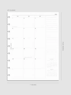 2026 Dated Monthly Planner Inserts | Sunday Start(2026 Dated Monthly Planner Inserts Sunday Start) -Cloth And Paper Shop 2026 dated monthly sunday start insert HPC