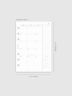2026 Dated Monthly Planner Inserts | Sunday Start(2026 Dated Monthly Planner Inserts Sunday Start) -Cloth And Paper Shop 2026 dated monthly sunday start insert PersonalWide