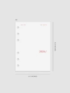 2026 Front & Monthly Vellum Planner Dashboard Overlays | Rouge(2026 Front Monthly Vellum Planner Dashboard Overlays Rouge) -Cloth And Paper Shop 2026 front and monthly overlays rouge A6