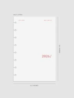 2026 Front & Monthly Vellum Planner Dashboard Overlays | Rouge(2026 Front Monthly Vellum Planner Dashboard Overlays Rouge) -Cloth And Paper Shop 2026 front and monthly overlays rouge HL