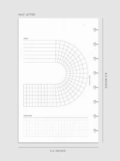 Arched Habit Tracker Planner Inserts(Arched Habit Tracker Inserts) -Cloth And Paper Shop Arched Habit Tracker Planner Inserts Half Letter CP 1