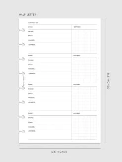 Contact List Planner Inserts | Refreshed Design(Contact List Planner Inserts Refreshed Design) 24 Contact List Planner Inserts | Refreshed Design(Contact List Planner Inserts Refreshed Design) -Cloth And Paper Shop Contact List Planner Inserts Refreshed Design HL CP 1