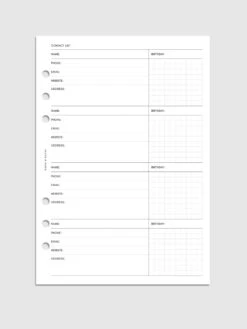 Contact List Planner Inserts | Refreshed Design(Contact List Planner Inserts Refreshed Design)