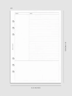 Cornell Style Note Inserts | 2nd Edition(New Cornell Style Note Inserts Updated Design) 21 Cornell Style Note Inserts | 2nd Edition(New Cornell Style Note Inserts Updated Design) -Cloth And Paper Shop Cornell Style Note Inserts 2nd Edition A5 CP 1