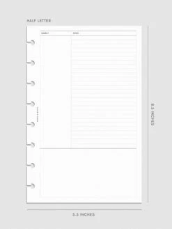 Cornell Style Note Inserts | 2nd Edition(New Cornell Style Note Inserts Updated Design) 22 Cornell Style Note Inserts | 2nd Edition(New Cornell Style Note Inserts Updated Design) -Cloth And Paper Shop Cornell Style Note Inserts 2nd Edition HL CP 1