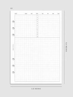 Daily Agenda Graph Inserts | Undated 24 Hours(Daily Agenda Graph Inserts Undated 24 Hours) 21 Daily Agenda Graph Inserts | Undated 24 Hours(Daily Agenda Graph Inserts Undated 24 Hours) -Cloth And Paper Shop Daily Agenda Graph Inserts Undated 24 Hours A5 Vol3 CP 1