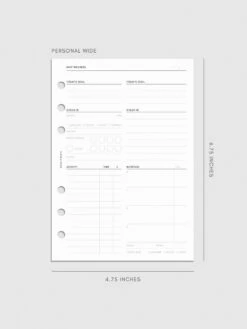 Daily Wellness Planner Inserts(Daily Wellness Planner Inserts) -Cloth And Paper Shop Daily Wellness Planner Inserts ProductMockup PersonalWide CP 1