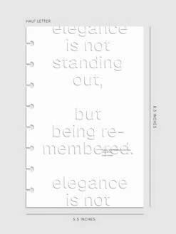 Elegance Planner Dashboard(Elegance Dashboard) 15 Elegance Planner Dashboard(Elegance Dashboard) -Cloth And Paper Shop Elegance Planner Dashboard Half letter CP 1