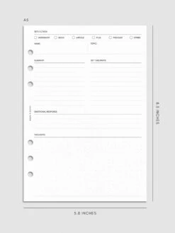 Experience Reflection Planner Inserts(Experience Reflection Planner Inserts) 23 Experience Reflection Planner Inserts(Experience Reflection Planner Inserts) -Cloth And Paper Shop Experience Reflection Planner Inserts A5 CP 1