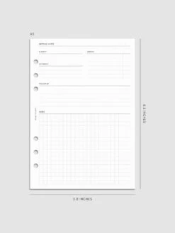 Extended Meeting Notes Planner Inserts(Extended Meeting Notes Planner Inserts) 29 Extended Meeting Notes Planner Inserts(Extended Meeting Notes Planner Inserts) -Cloth And Paper Shop Extended Meeting Notes Insert Mockup A5