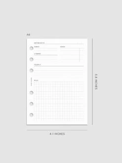 Extended Meeting Notes Planner Inserts(Extended Meeting Notes Planner Inserts) 24 Extended Meeting Notes Planner Inserts(Extended Meeting Notes Planner Inserts) -Cloth And Paper Shop Extended Meeting Notes Insert Mockup A6