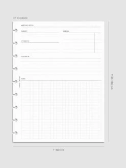 Extended Meeting Notes Planner Inserts(Extended Meeting Notes Planner Inserts) 31 Extended Meeting Notes Planner Inserts(Extended Meeting Notes Planner Inserts) -Cloth And Paper Shop Extended Meeting Notes Insert Mockup HP Classic