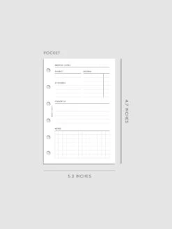 Extended Meeting Notes Planner Inserts(Extended Meeting Notes Planner Inserts) 23 Extended Meeting Notes Planner Inserts(Extended Meeting Notes Planner Inserts) -Cloth And Paper Shop Extended Meeting Notes Insert Mockup Pocket