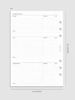 Financial Planning Inserts | Second Edition(Financial Planning Insert Second Edition) 16 Financial Planning Inserts | Second Edition(Financial Planning Insert Second Edition) -Cloth And Paper Shop Financial Planning Inserts Second Edition Refreshed A5 CP 2