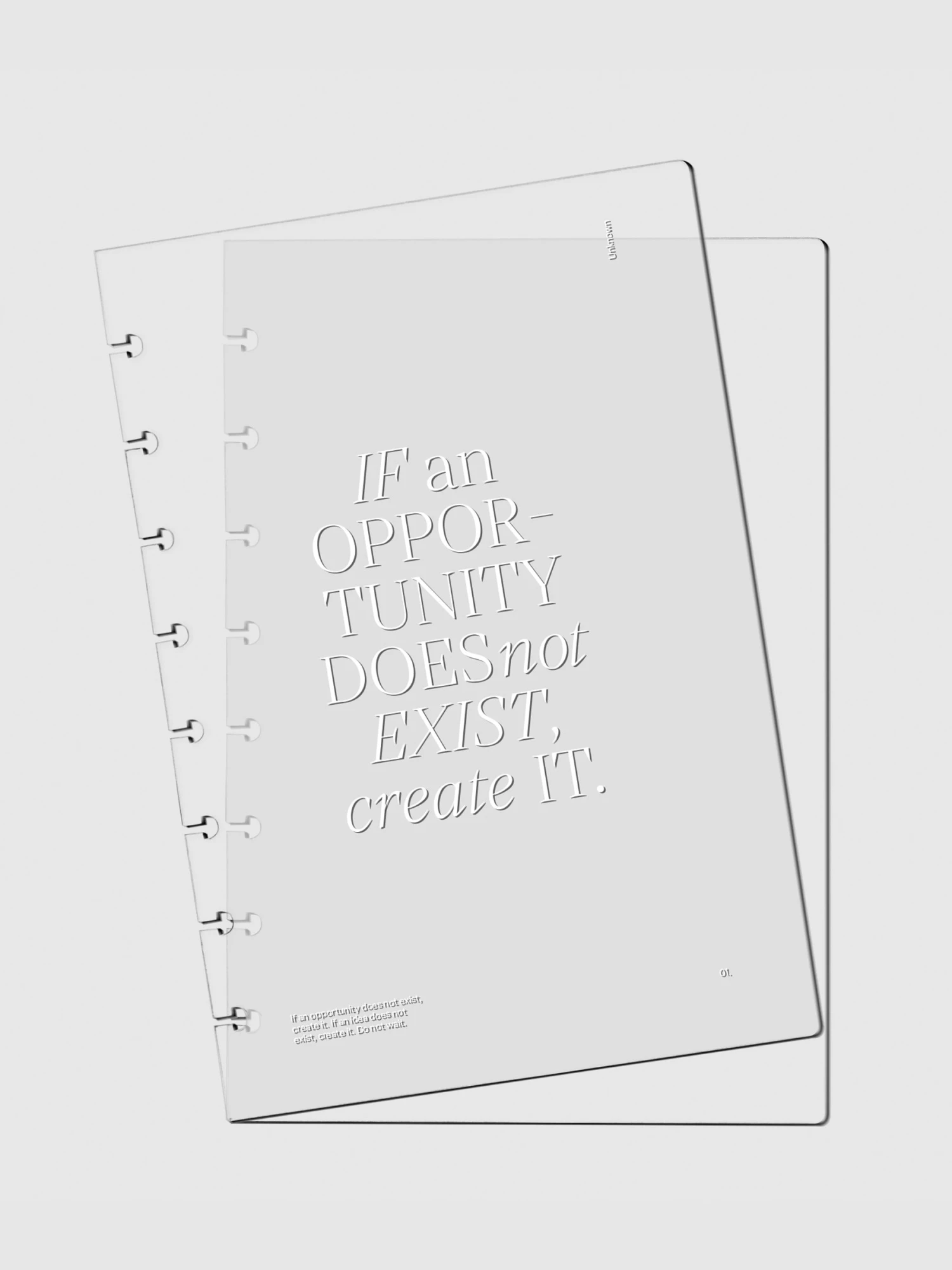 Glass Plastic Discbound Notebook Cover | Opportunity | Half Letter Discbound(Glass Plastic Discbound Notebook Cover Opportunity) 2 Glass Plastic Discbound Notebook Cover | Opportunity | Half Letter Discbound(Glass Plastic Discbound Notebook Cover Opportunity) - Image 2