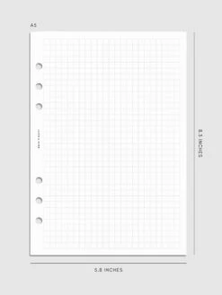 Graph Note Planner Inserts(Graph Note Planner Inserts) 19 Graph Note Planner Inserts(Graph Note Planner Inserts) -Cloth And Paper Shop Graph Note Planner Inserts Mockup A5 CP 1