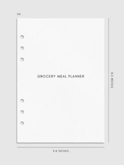 Grocery Meal Planner Inserts(Grocery Meal Planner Inserts) 24 Grocery Meal Planner Inserts(Grocery Meal Planner Inserts) -Cloth And Paper Shop Grocery Meal Planner Inserts A5 Textured CP 1