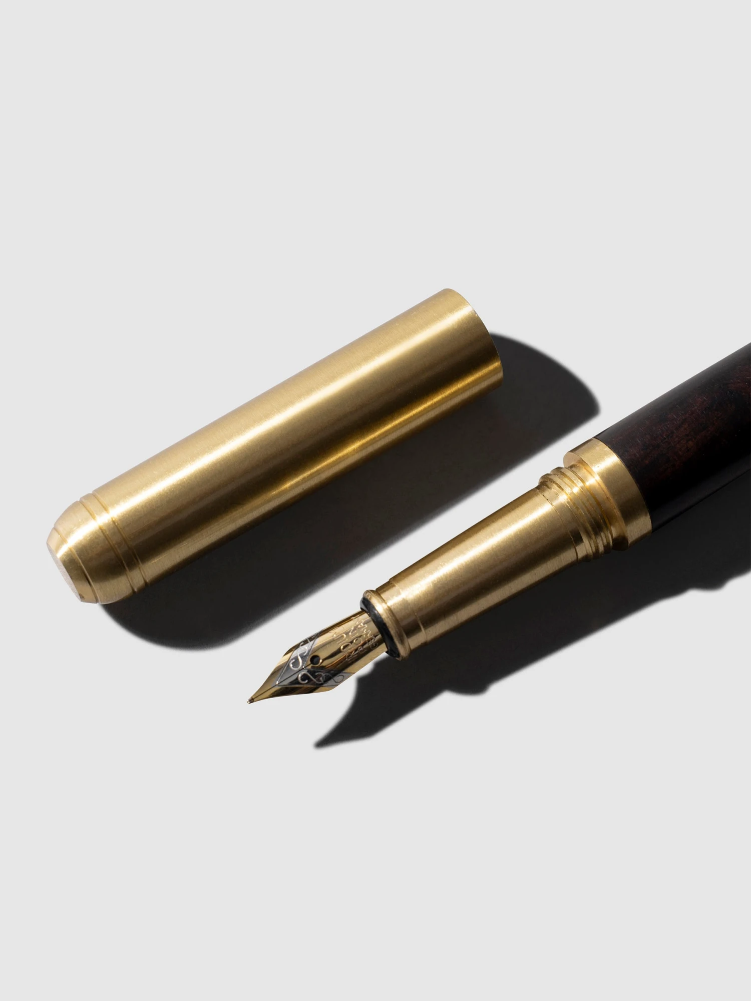 Wood & Brass Fountain Pen + Olive Ink(Wood Brass Fountain Pen Olive Ink) 3 Wood & Brass Fountain Pen + Olive Ink(Wood Brass Fountain Pen Olive Ink) - Image 3