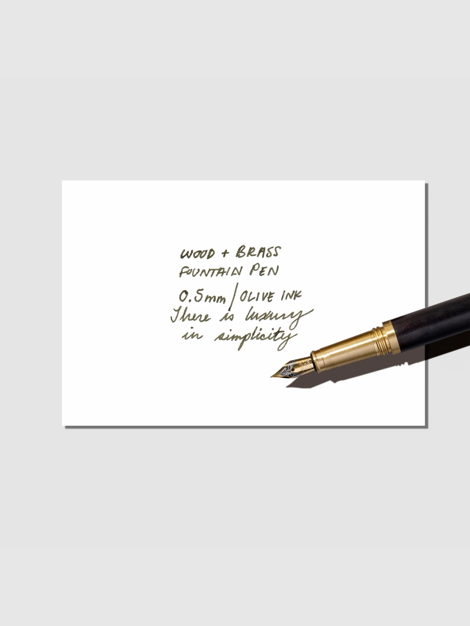 Wood & Brass Fountain Pen + Olive Ink(Wood Brass Fountain Pen Olive Ink) 4 Wood & Brass Fountain Pen + Olive Ink(Wood Brass Fountain Pen Olive Ink) - Image 4
