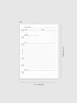 Meeting Notes Planner Inserts(Meeting Notes Planner Inserts) 19 Meeting Notes Planner Inserts(Meeting Notes Planner Inserts) -Cloth And Paper Shop Meeting Notes Planner Inserts A6 6 Ring CP 1