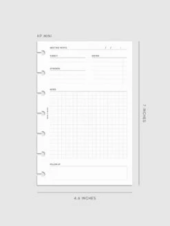 Meeting Notes Planner Inserts(Meeting Notes Planner Inserts) 23 Meeting Notes Planner Inserts(Meeting Notes Planner Inserts) -Cloth And Paper Shop Meeting Notes Planner Inserts HP Mini CP 1
