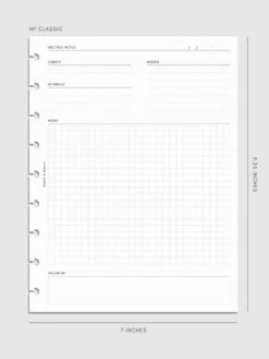 Meeting Notes Planner Inserts(Meeting Notes Planner Inserts) 27 Meeting Notes Planner Inserts(Meeting Notes Planner Inserts) -Cloth And Paper Shop Meeting Notes Planner Inserts HPClassic CP 1