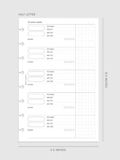 Pen Swatch Planner Inserts(Pen Swatch Planner Inserts) -Cloth And Paper Shop Pen Swatch Planner Inserts HL CP 1