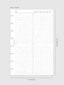 Quad Graph Planner Inserts(Quad Graph Planner Inserts) 22 Quad Graph Planner Inserts(Quad Graph Planner Inserts) -Cloth And Paper Shop Quad Graph Planner Inserts HL CP 1