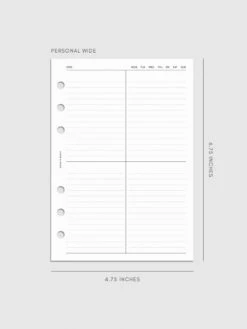 Quad Lined Planner Inserts(Quad Lined Planner Inserts) -Cloth And Paper Shop Quad Lined Planner Inserts PersonalWide CP 1