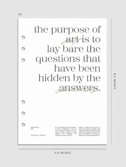 The Purpose Of Art Planner Dashboard(The Purpose Of Art Planner Dashboard) -Cloth And Paper Shop The Purpose of Art Planner Dashboard A5 CP 2