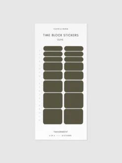 Time Block Sticker Set(Time Block Sticker Set) 39 Time Block Sticker Set(Time Block Sticker Set) -Cloth And Paper Shop Time Block Sticker Set Olive CP 1