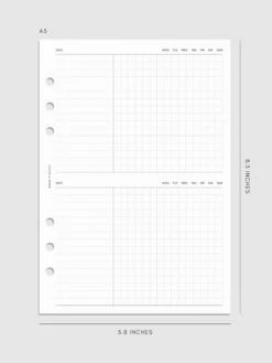 Undated Task Duo Note Planner Inserts(Undated Task Duo Note Planner Inserts) 22 Undated Task Duo Note Planner Inserts(Undated Task Duo Note Planner Inserts) -Cloth And Paper Shop Undated Task Duo Note Planner Inserts A5 CP 1