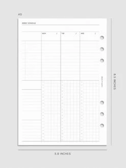 Weekly Schedule Planner Inserts | Monday Start(Weekly Schedule Planner Insert) 38 Weekly Schedule Planner Inserts | Monday Start(Weekly Schedule Planner Insert) -Cloth And Paper Shop Weekly Schedule Planner Inserts Monday Start Undated 3rd Edition A5 CP 2