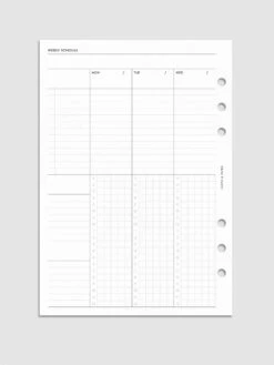 Weekly Schedule Planner Inserts | Monday Start(Weekly Schedule Planner Insert) 39 Weekly Schedule Planner Inserts | Monday Start(Weekly Schedule Planner Insert) -Cloth And Paper Shop Weekly Schedule Planner Inserts Monday Start Undated 3rd Edition A5 Hero CP 1
